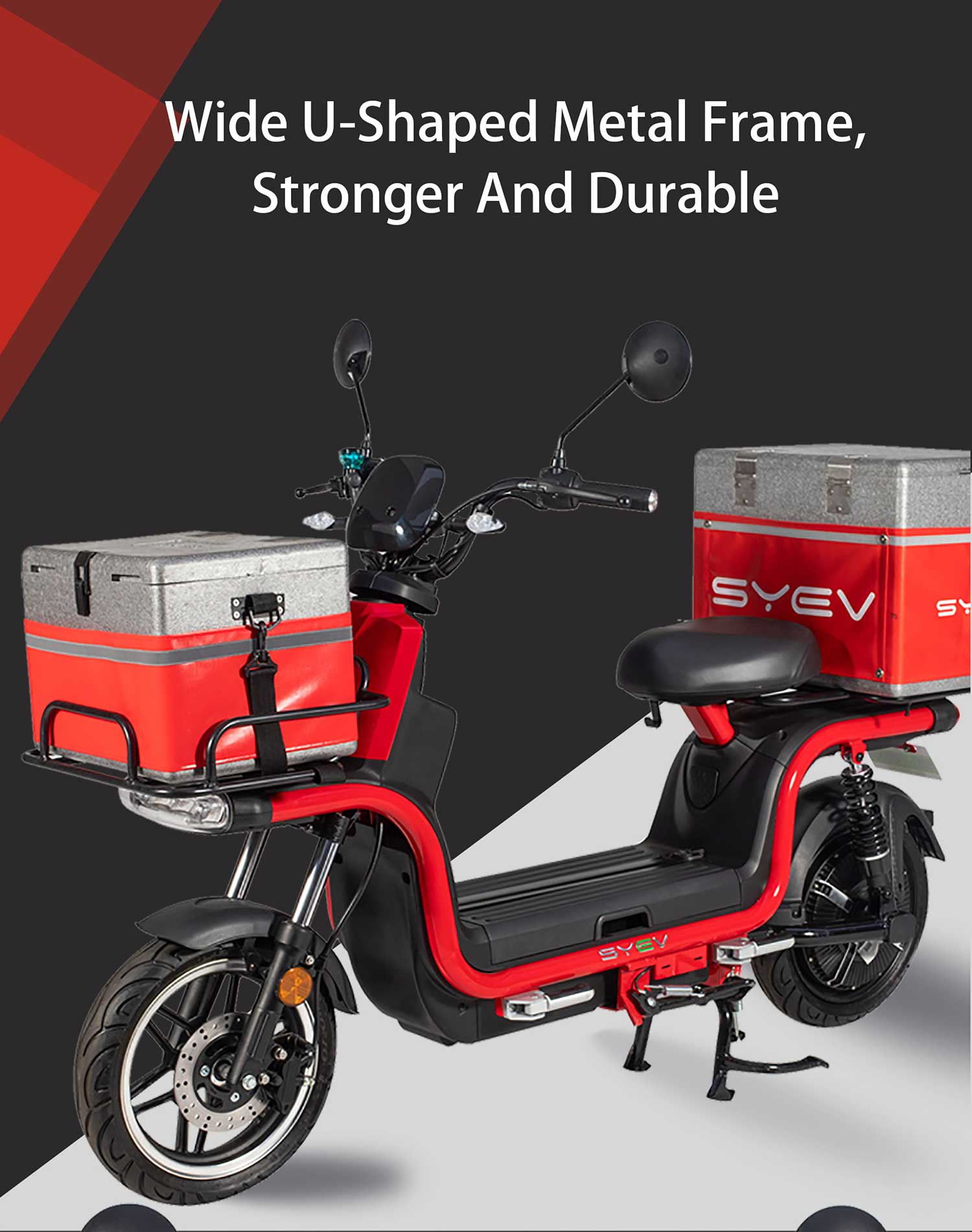Electric Delivery Bike With Big Carry Box